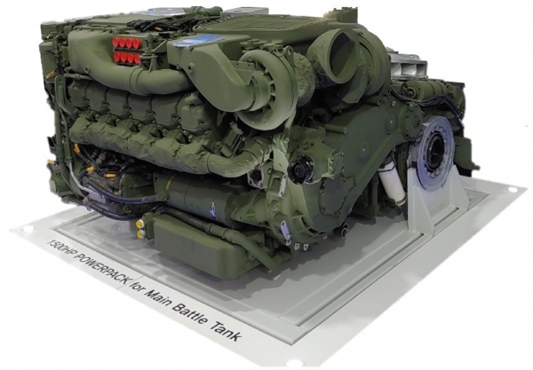 현대두산인프라코어가 개발해 터키 알타이 전차에 탑재되는 1500마력 전차용 엔진. (사진=현대두산인프라코어)