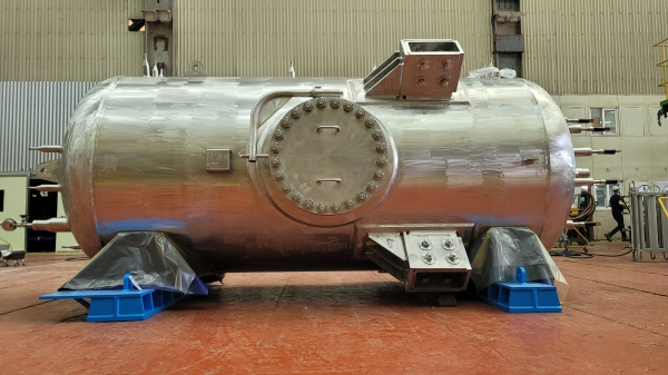 두산에너빌리티가 국제핵융합실험로(ITER) 국제기구에 공급하는 가압기(Pressurizer). (사진=두산에너빌리티)