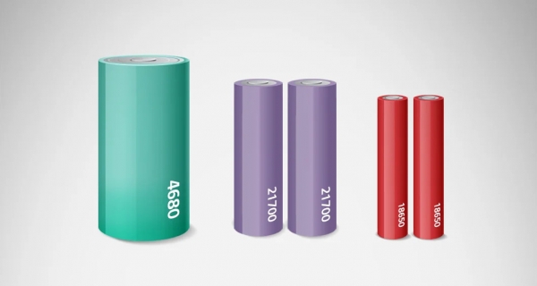 각 규격의 원통형 배터리. 출처=LG에너지솔루션