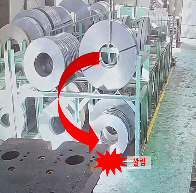 코일 결속 밴드 절단작업 중 깔림(한국산업안전보건공단 제공)