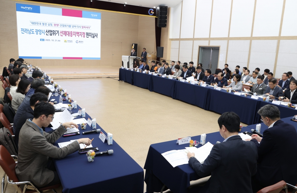 산업위기 선제대응지역지정 현지 실사(사진 전라남도 제공)