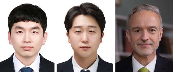 왼쪽부터 독일 막스플랑크연구소 왕재민 박사(제1저자), 한국재료연구원 박정민 박사(교신저자), 독일 막스플랑크연구소 디어크 라베 교수(교신저자). (출처=재료연구원)